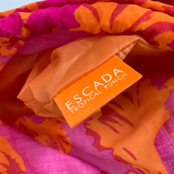 Escada Tropical Punch Orange Woven Small Handbag Mini Tote - Picture 12 of 12